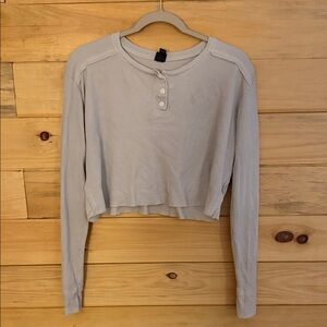 Wild Fable Gray Buttoned Crop Top